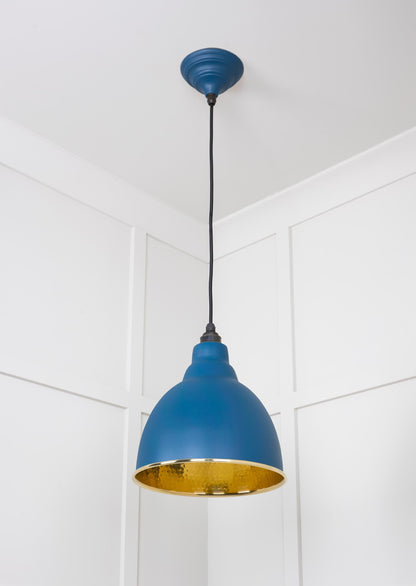 Hammered Brass Brindley Pendant by From The Anvil