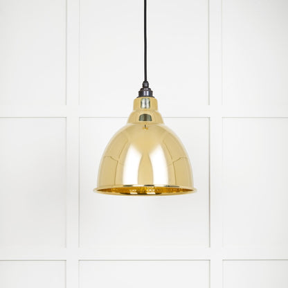 Hammered Brass Brindley Pendant by From The Anvil