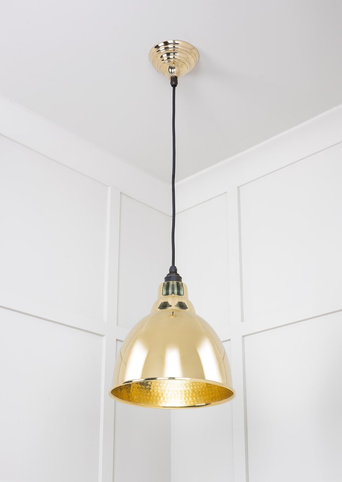 Hammered Brass Brindley Pendant by From The Anvil