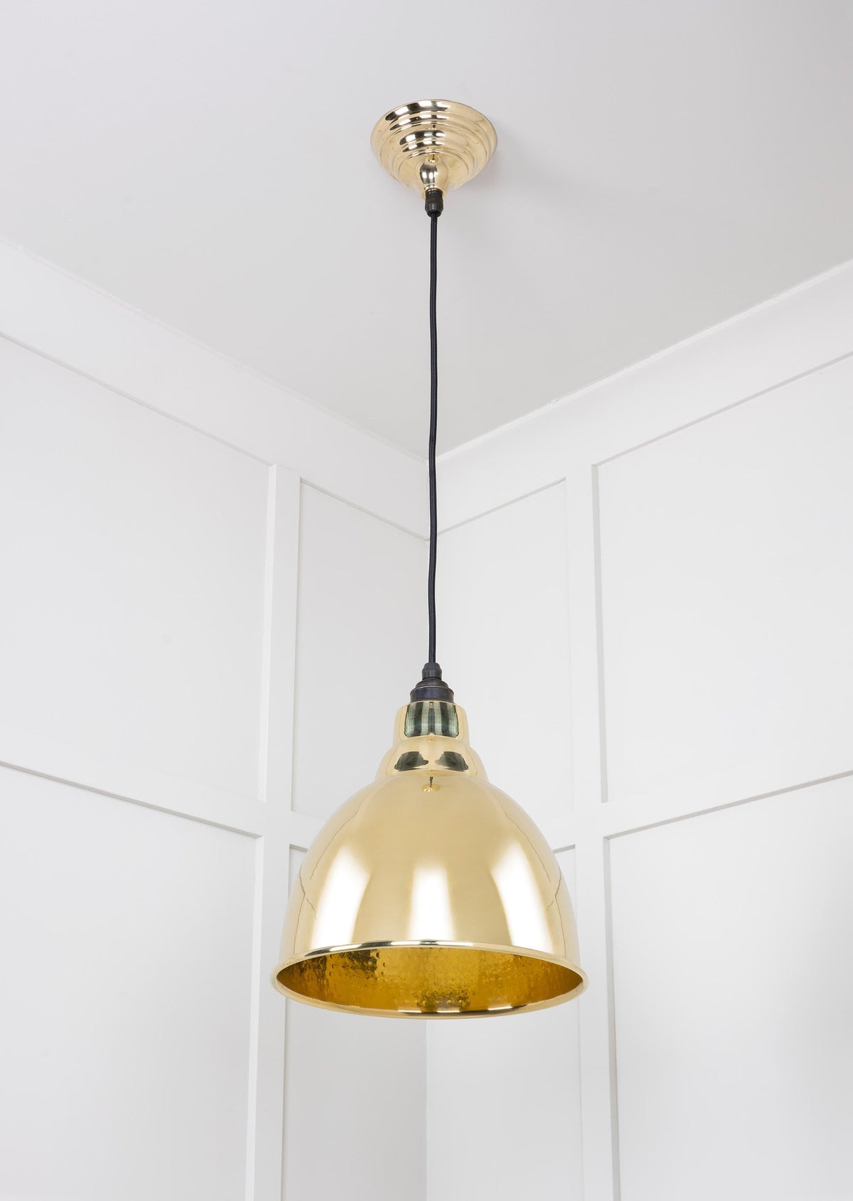 Hammered Brass Brindley Pendant by From The Anvil