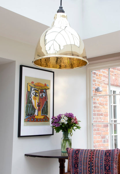 Hammered Brass Brindley Pendant by From The Anvil