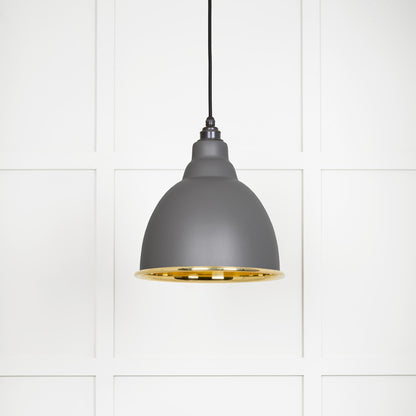 Smooth Brass Brindley Pendant by From The Anvil