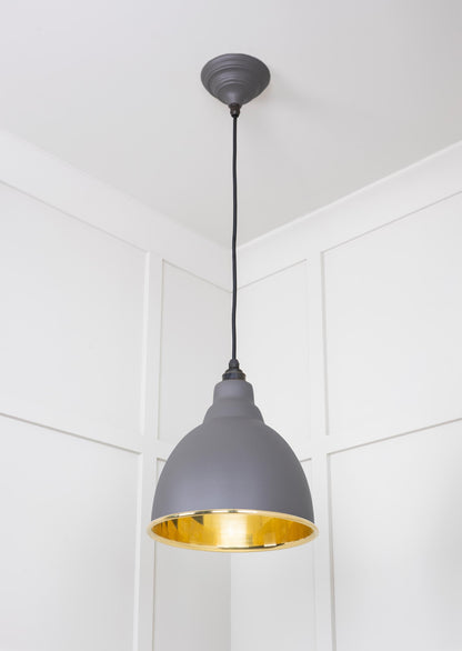 Smooth Brass Brindley Pendant by From The Anvil