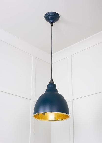 Smooth Brass Brindley Pendant by From The Anvil