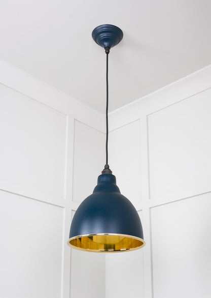 Smooth Brass Brindley Pendant by From The Anvil