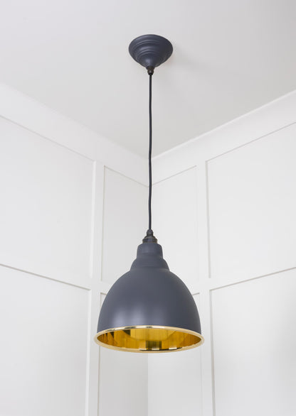 Smooth Brass Brindley Pendant by From The Anvil