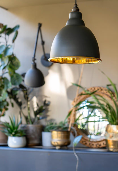 Smooth Brass Brindley Pendant by From The Anvil