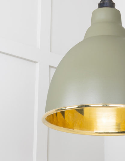 Smooth Brass Brindley Pendant by From The Anvil