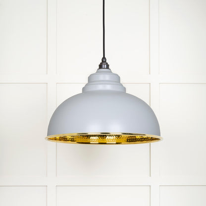 Hammered Brass Harborne Pendant by From The Anvil