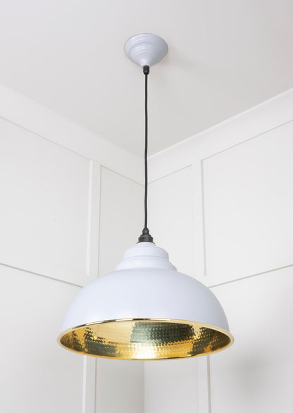 Hammered Brass Harborne Pendant by From The Anvil