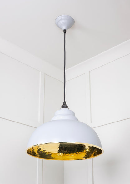 Hammered Brass Harborne Pendant by From The Anvil