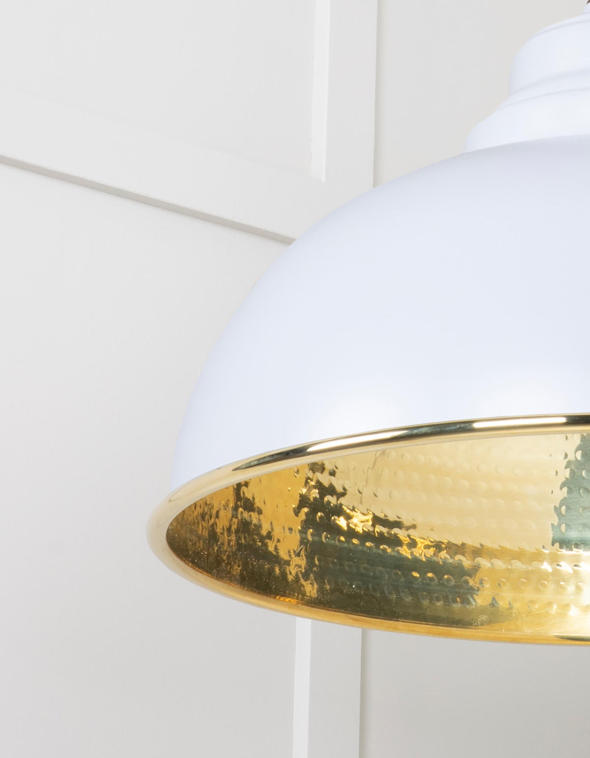 Hammered Brass Harborne Pendant by From The Anvil