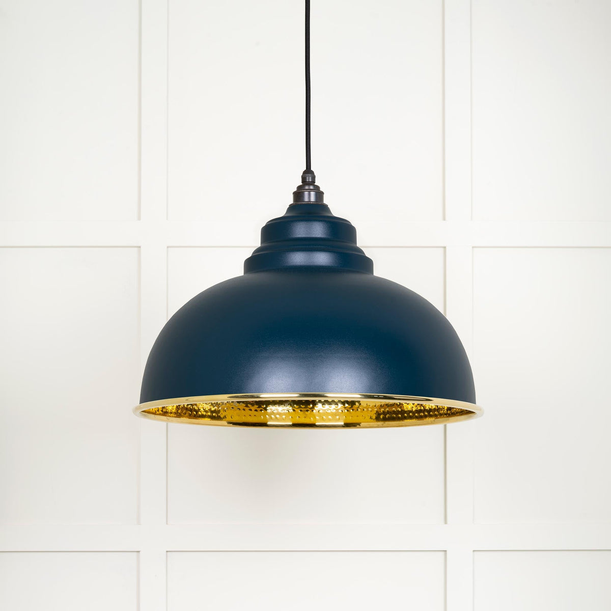 Hammered Brass Harborne Pendant by From The Anvil