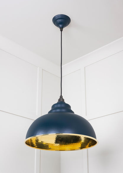 Hammered Brass Harborne Pendant by From The Anvil