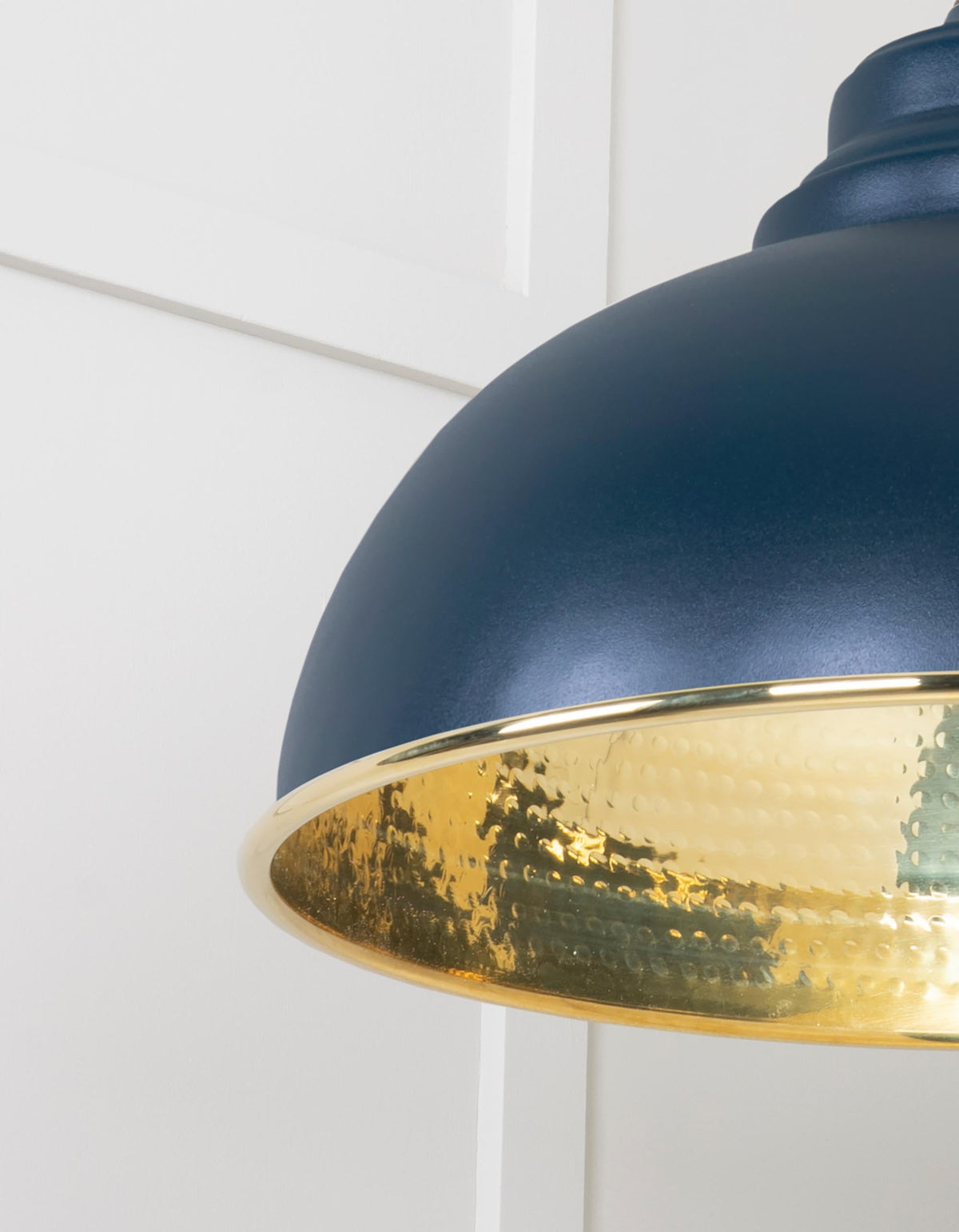 Hammered Brass Harborne Pendant by From The Anvil