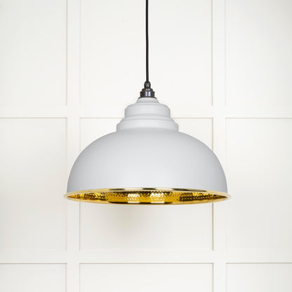 Hammered Brass Harborne Pendant by From The Anvil