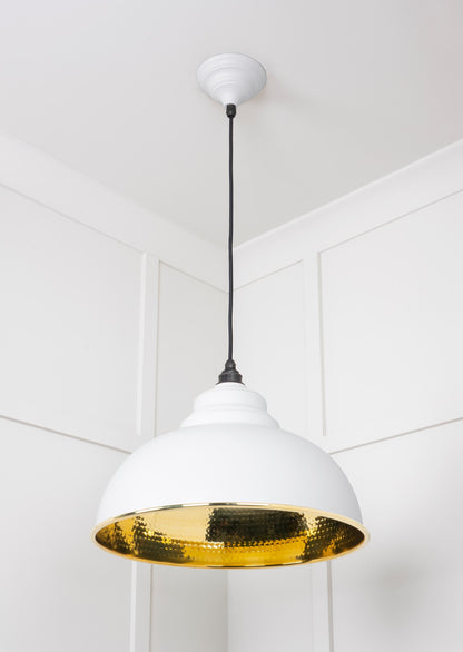 Hammered Brass Harborne Pendant by From The Anvil