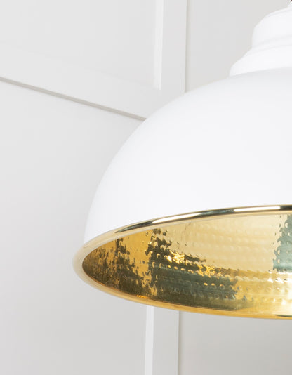 Hammered Brass Harborne Pendant by From The Anvil