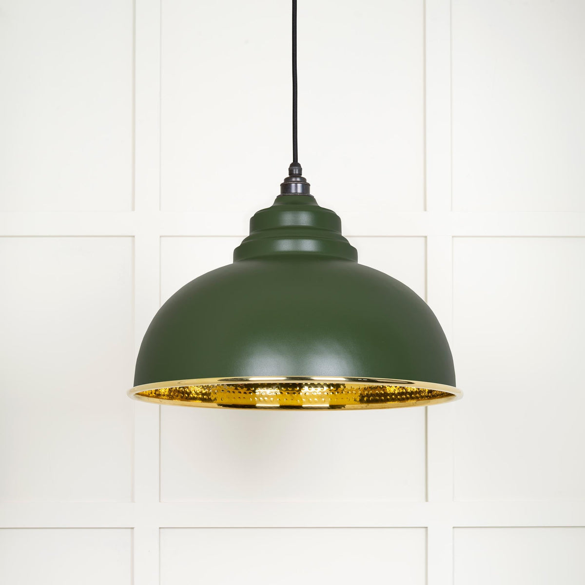 Hammered Brass Harborne Pendant by From The Anvil