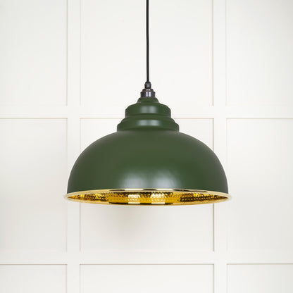 Hammered Brass Harborne Pendant by From The Anvil