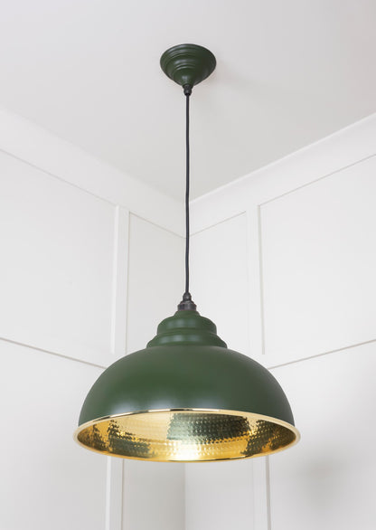 Hammered Brass Harborne Pendant by From The Anvil