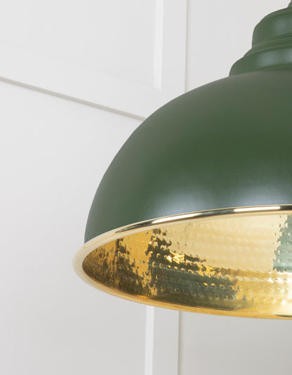 Hammered Brass Harborne Pendant by From The Anvil