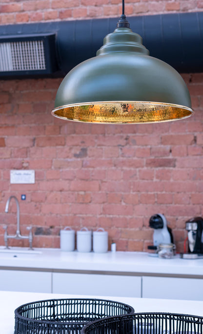 Hammered Brass Harborne Pendant by From The Anvil