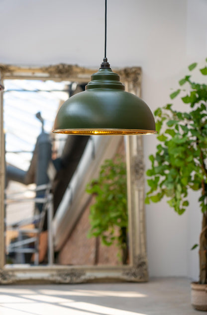 Hammered Brass Harborne Pendant by From The Anvil