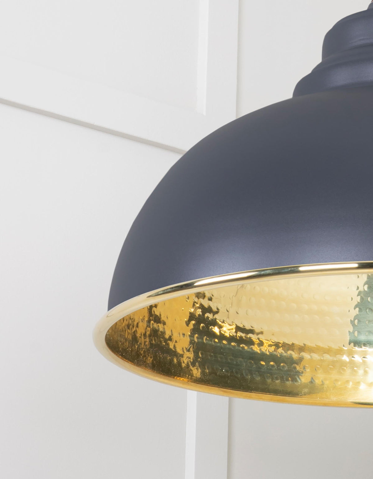 Hammered Brass Harborne Pendant by From The Anvil