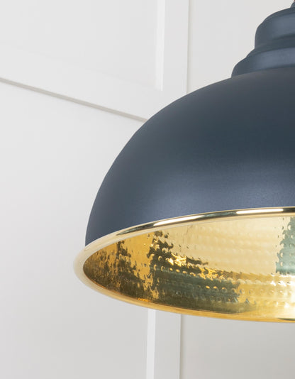 Hammered Brass Harborne Pendant by From The Anvil