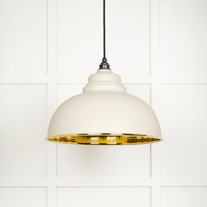 Hammered Brass Harborne Pendant by From The Anvil
