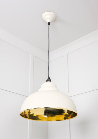 Hammered Brass Harborne Pendant by From The Anvil