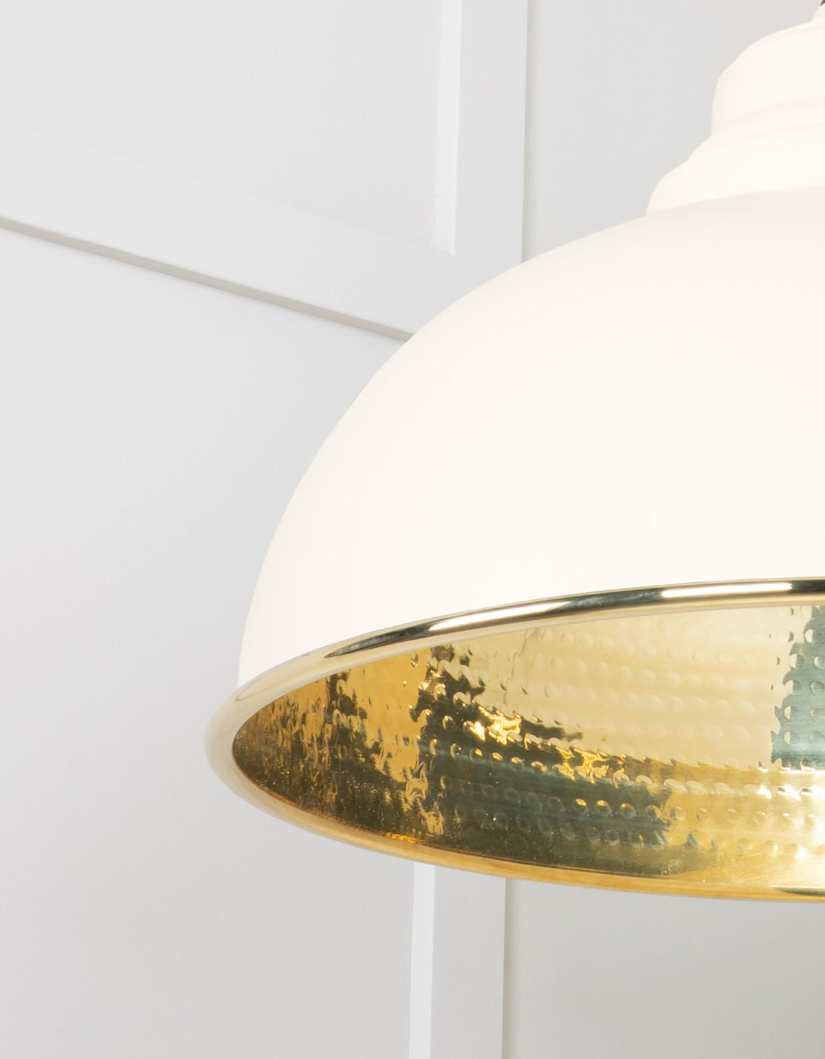 Hammered Brass Harborne Pendant by From The Anvil