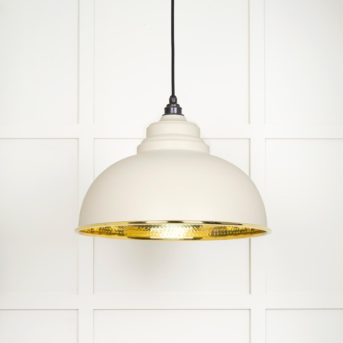 From The Anvil's Hammered Brass Hammered Brass Harborne Pendant