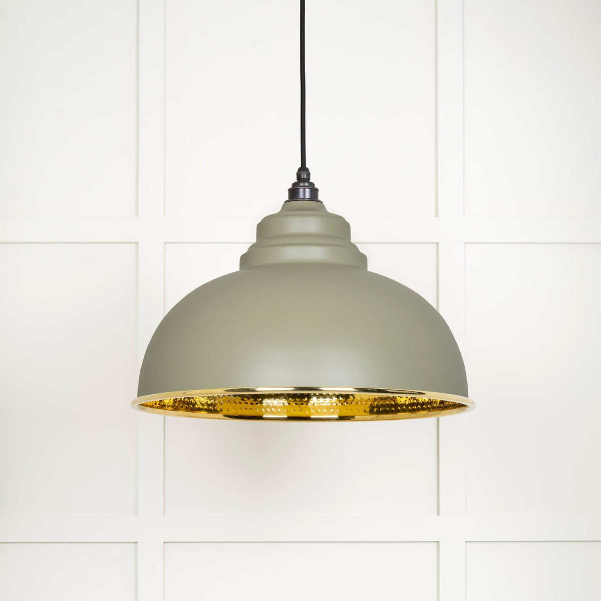 Hammered Brass Harborne Pendant by From The Anvil