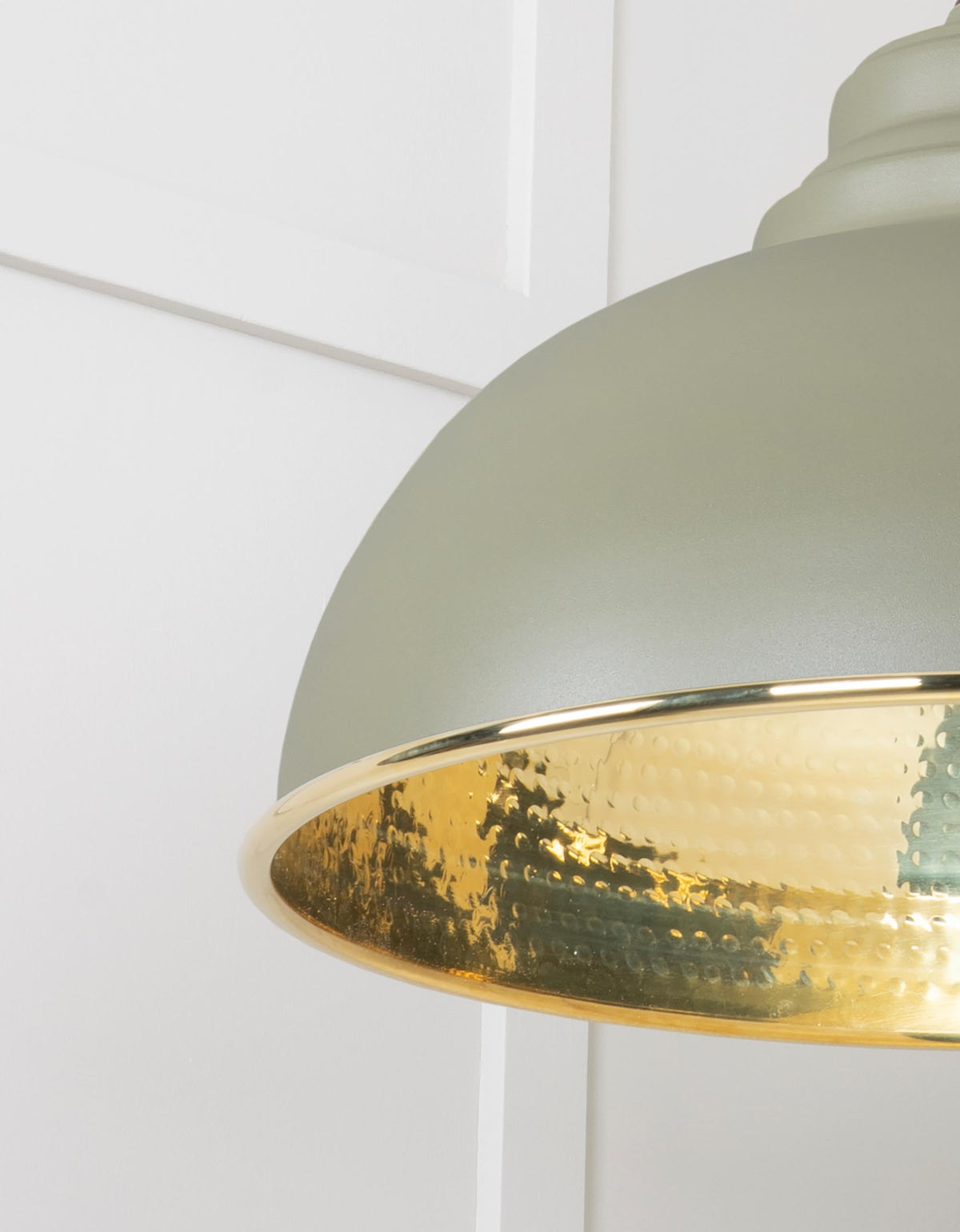 Hammered Brass Harborne Pendant by From The Anvil