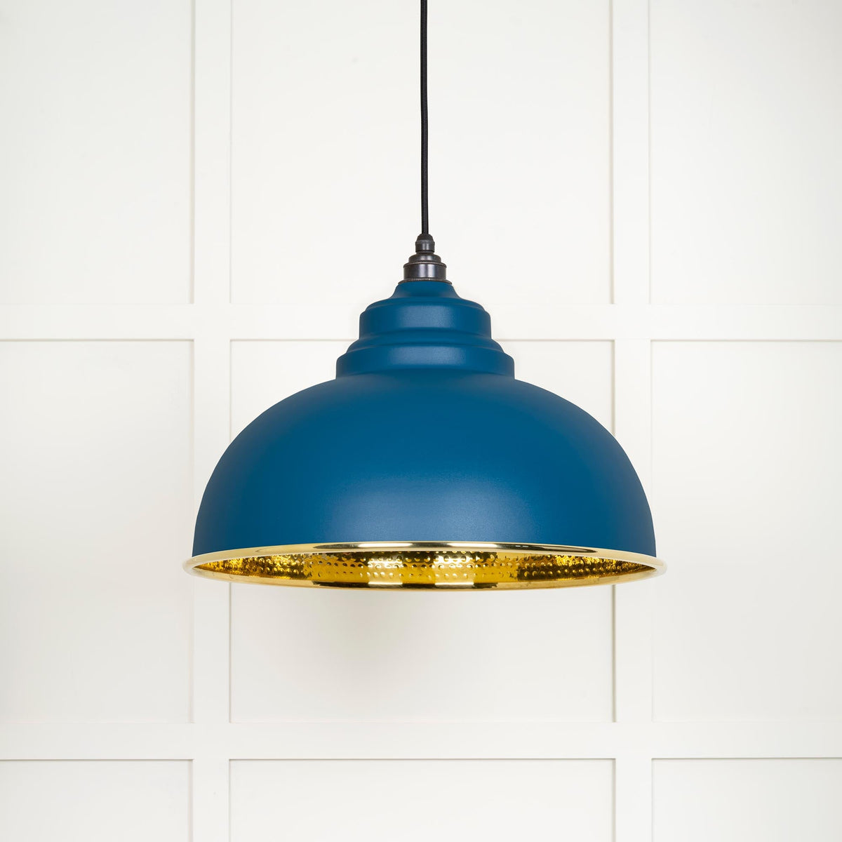 Hammered Brass Harborne Pendant by From The Anvil