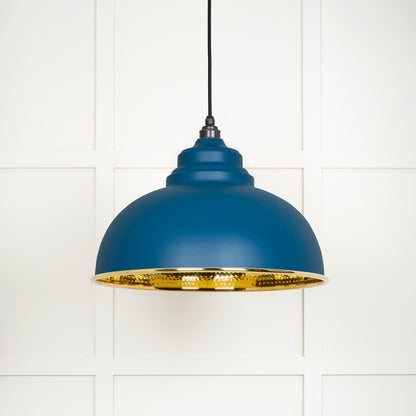 Hammered Brass Harborne Pendant by From The Anvil