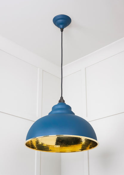 Hammered Brass Harborne Pendant by From The Anvil