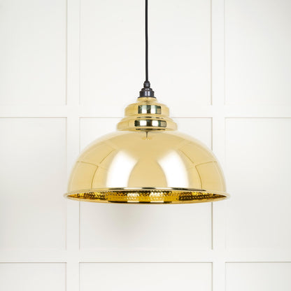 Hammered Brass Harborne Pendant by From The Anvil