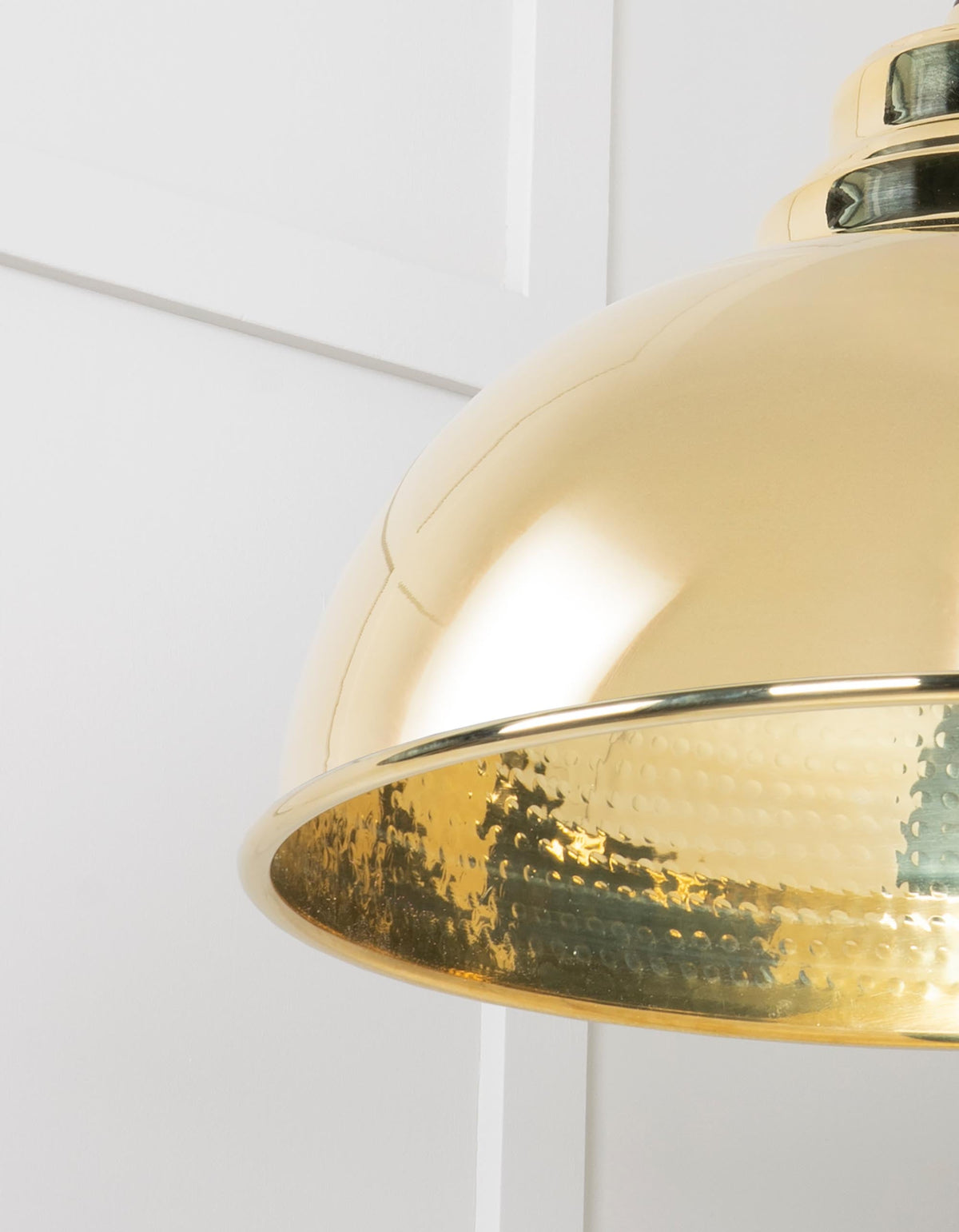 Hammered Brass Harborne Pendant by From The Anvil