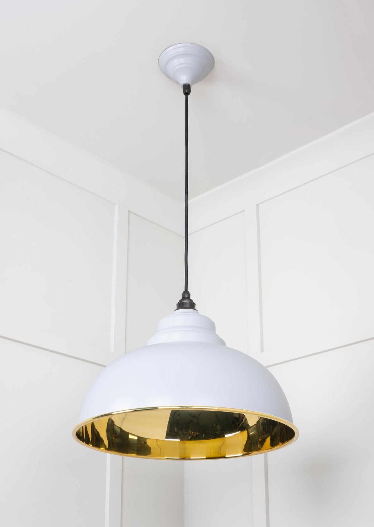 Smooth Brass Harborne Pendant by From The Anvil