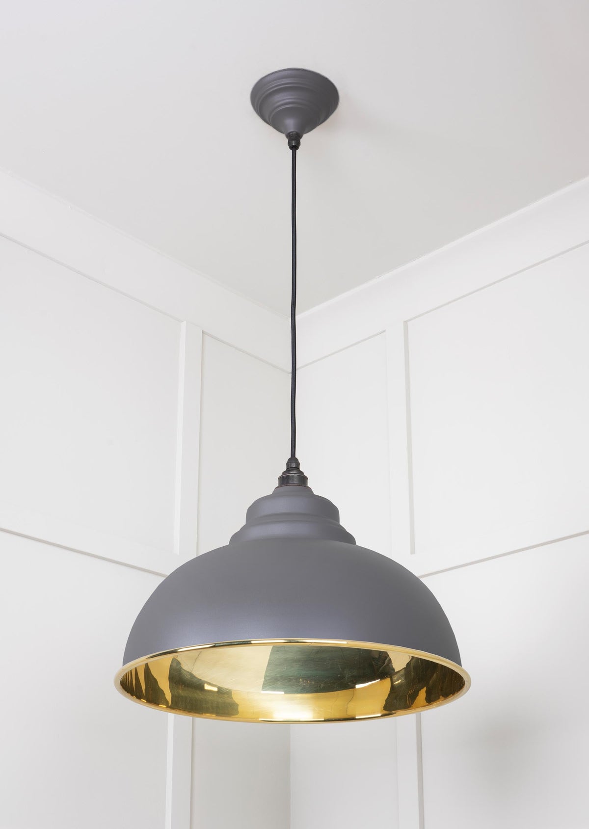 Smooth Brass Harborne Pendant by From The Anvil