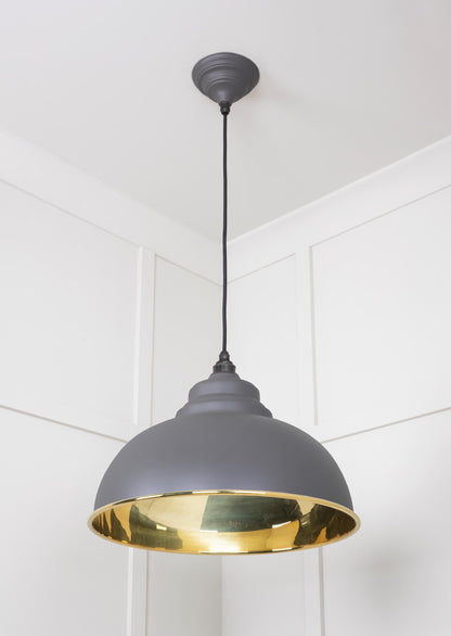 Smooth Brass Harborne Pendant by From The Anvil