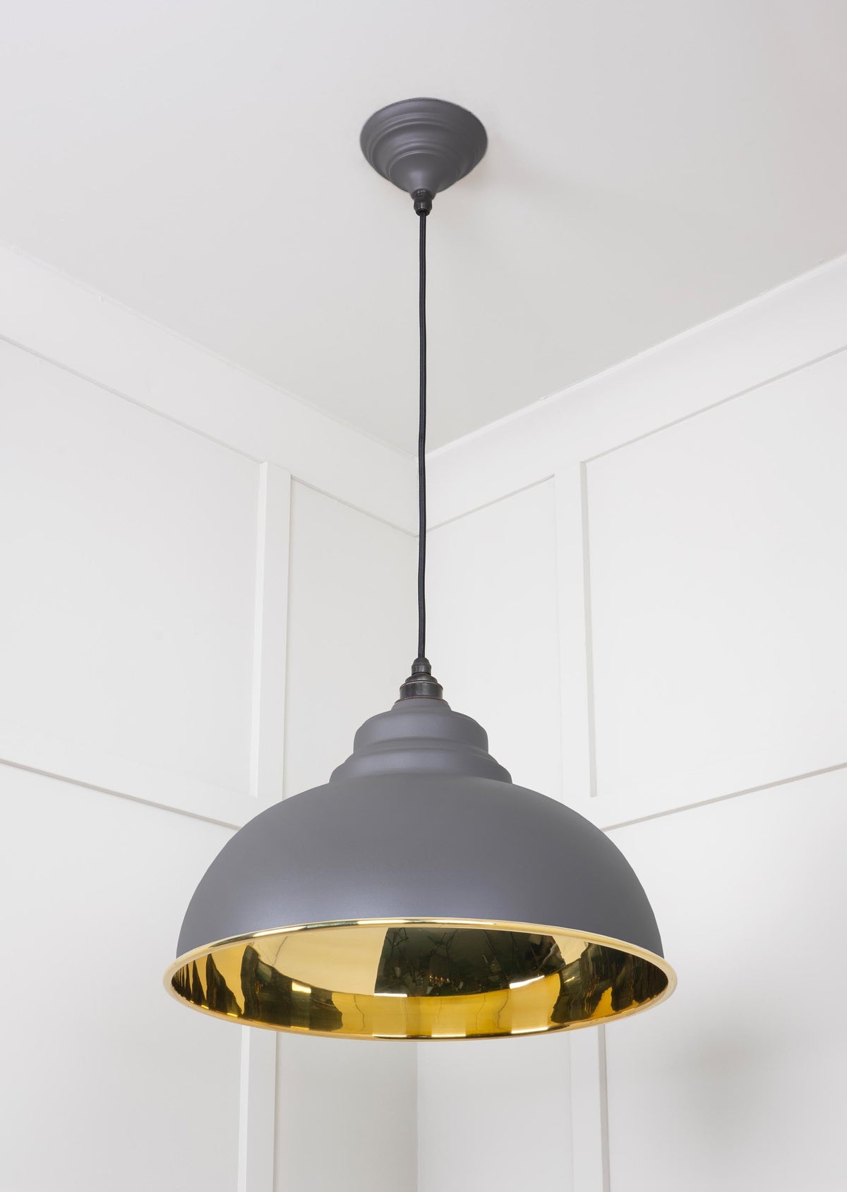 Smooth Brass Harborne Pendant by From The Anvil