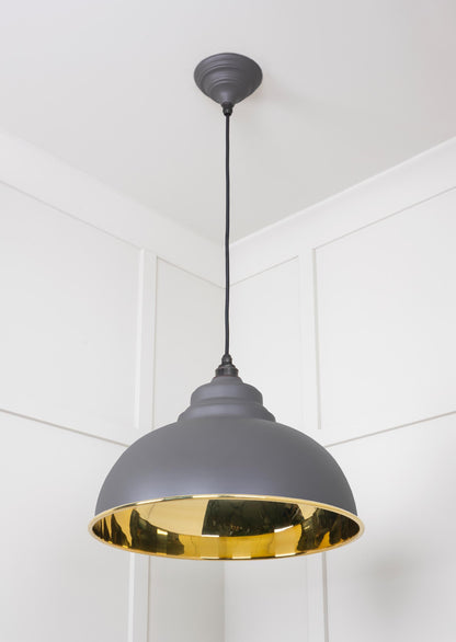 Smooth Brass Harborne Pendant by From The Anvil