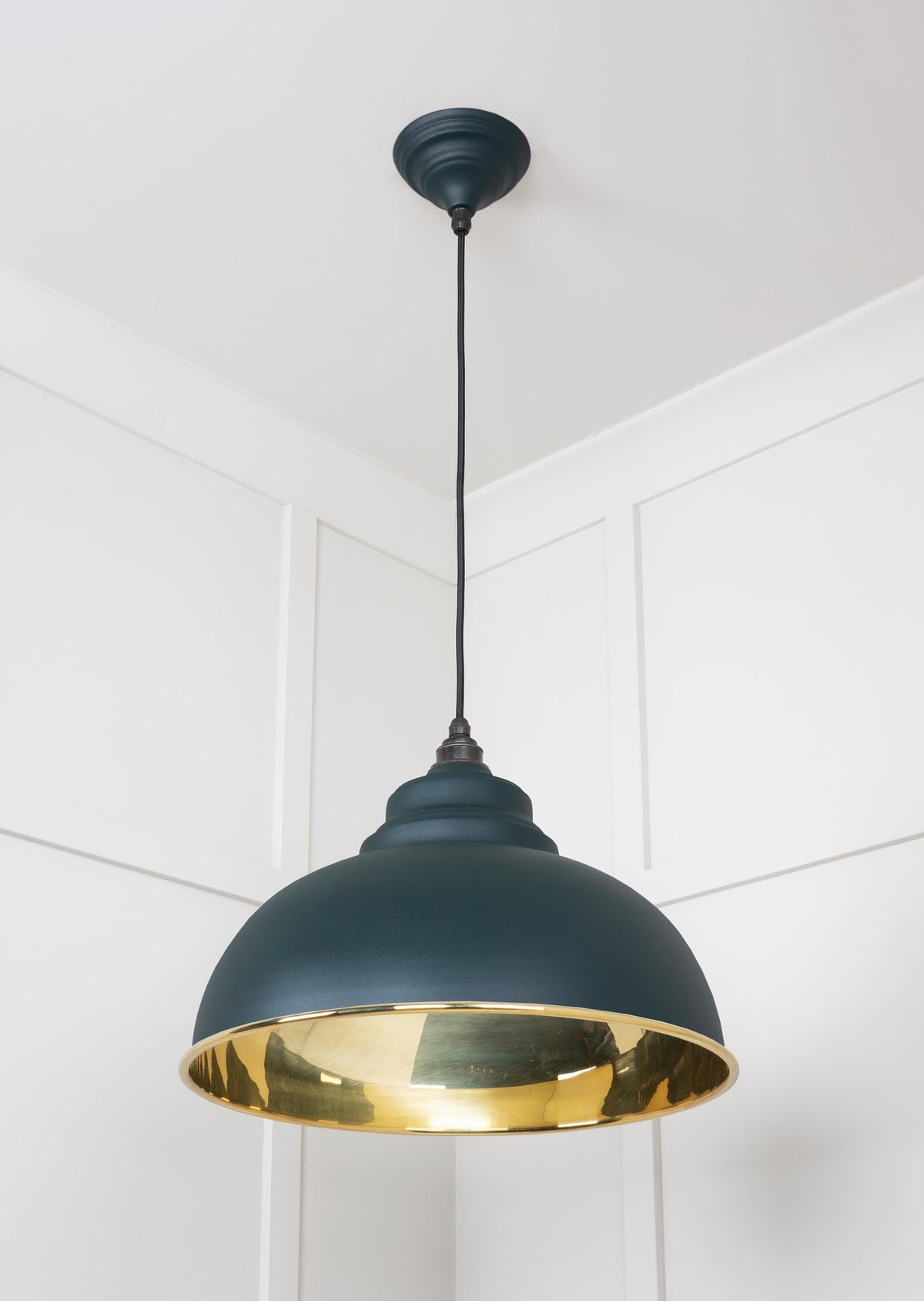 Smooth Brass Harborne Pendant by From The Anvil