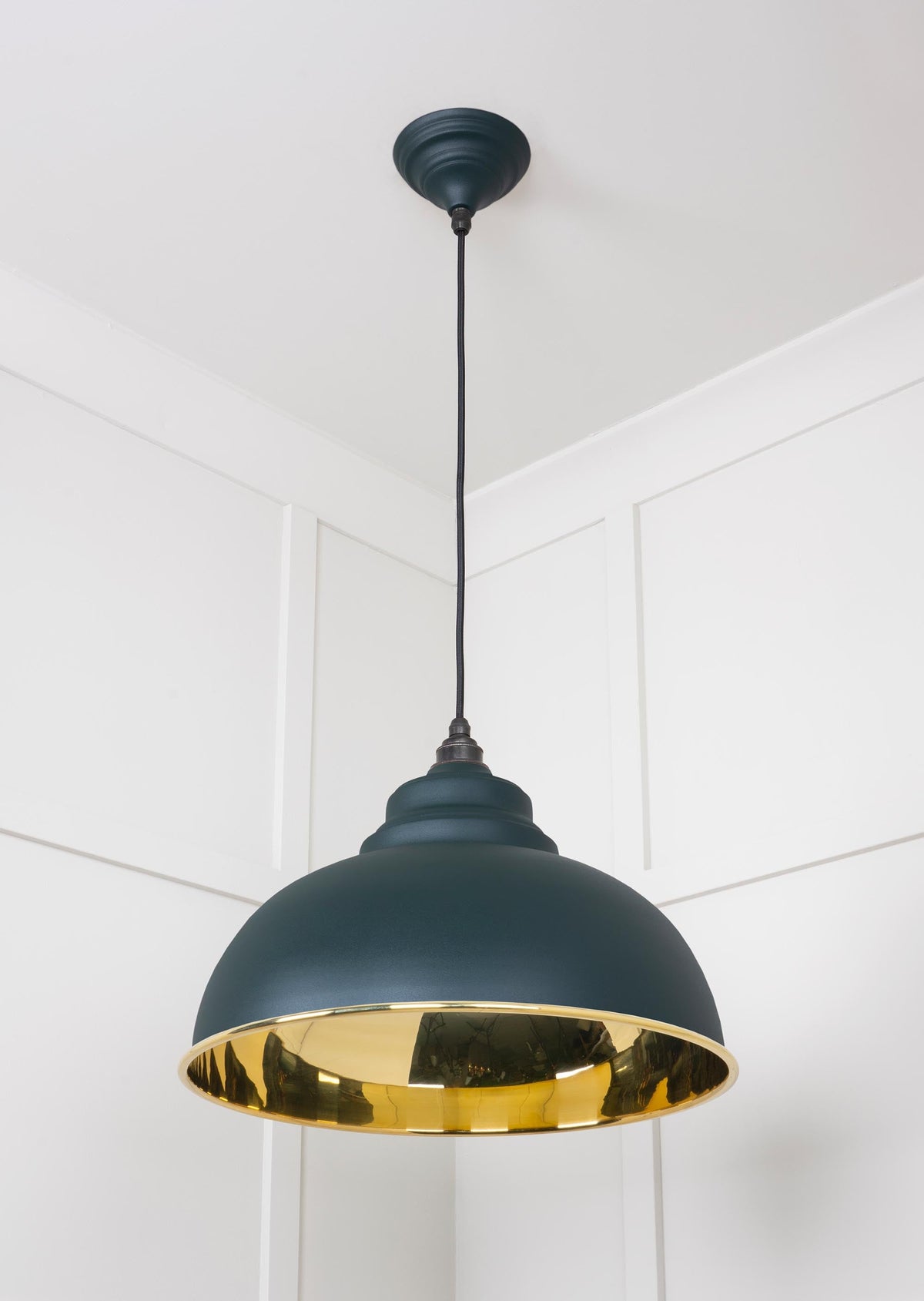 Smooth Brass Harborne Pendant by From The Anvil