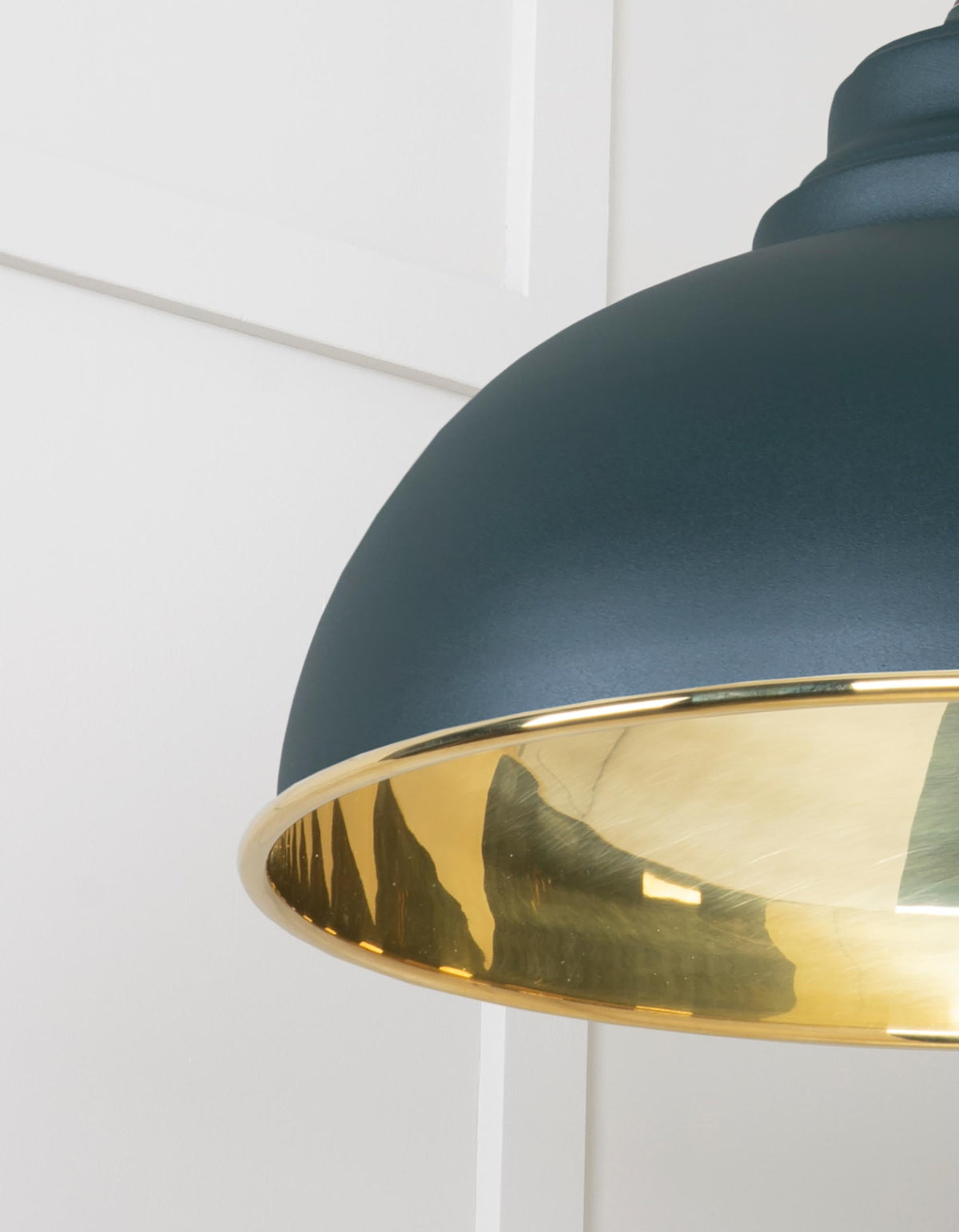 Smooth Brass Harborne Pendant by From The Anvil