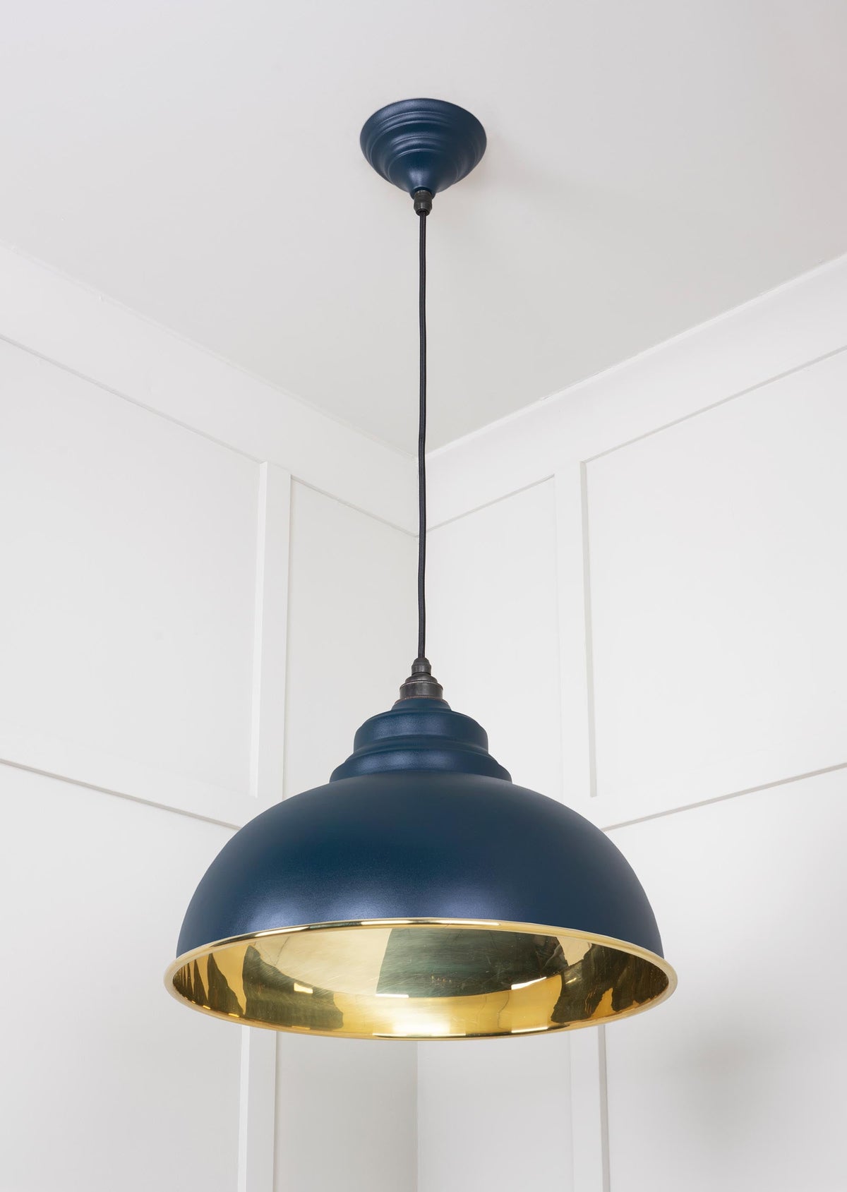 Smooth Brass Harborne Pendant by From The Anvil